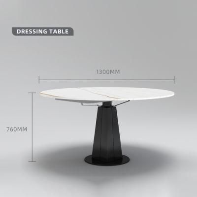 Modern Home Restaurant Dining Furniture Marble Round Noble Black Dining Table