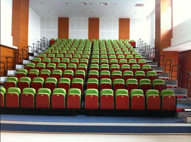 Jy-765 Telescopic Platform Bleacher Retractable Seating Solution System Electric Grandstand Fabric Seat Flip up Chair