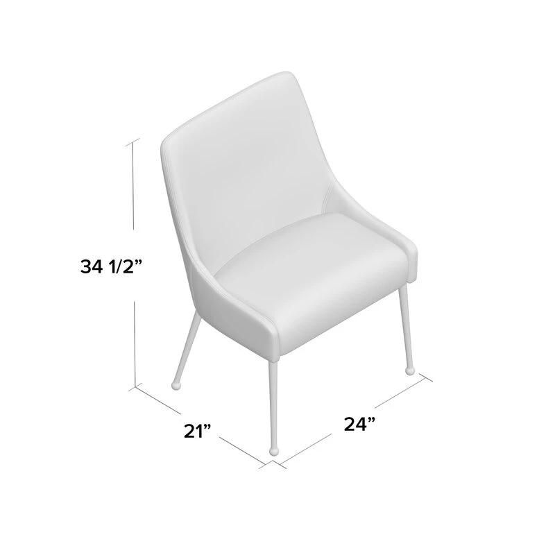 New Dining Metal Chair Modern Dining Room Furniture Fabric Upholstered Chair