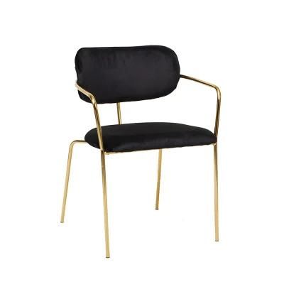 High Quality Minimalist Fabric Cafe Designs Modern Restaurant Luxury Velvet Dining Chair