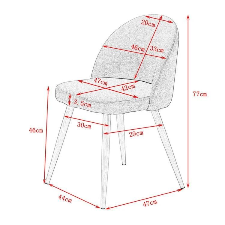 Best Seller Low Price Home Furniture Modern Design Metal Legs Velvet Fabric Upholstered Dining Chairs for Dining Room