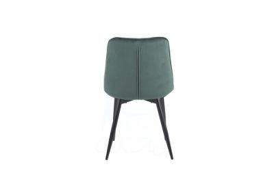 Modern Dining Chairs with High Backrest Black Metal Legs