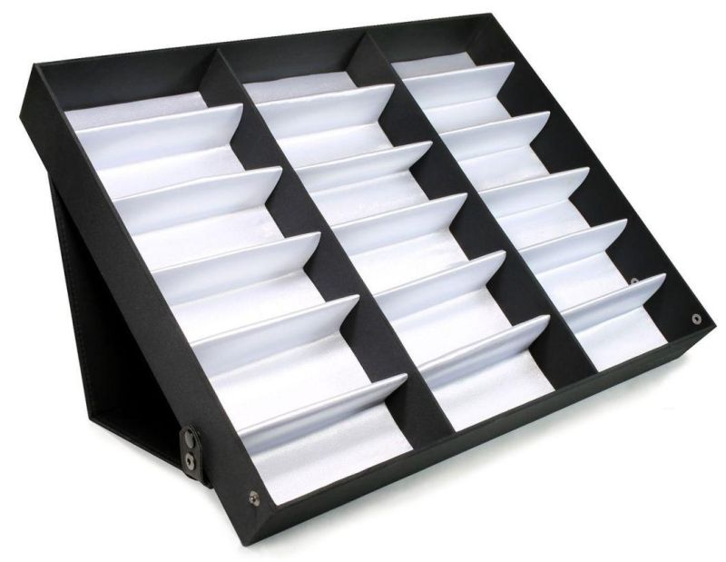 18 Piece Sunglass Eyewear Glasses Display Tray Case Stand