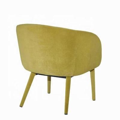 Customized Gold Velvet Fabric Upholstery Sofa Dining Lounge Chair