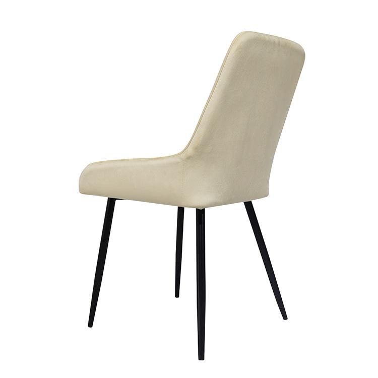 Luxury Hotel Restaurant Wholesale Modern Design Metal Leg Velvet Fabric Dining Chairs