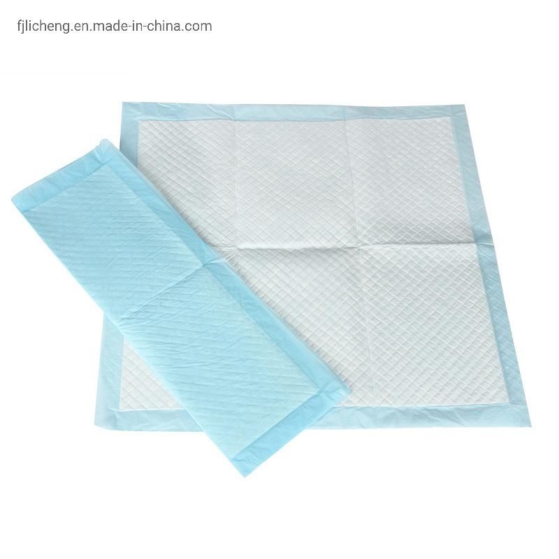 60X60cm Underpad Blue Disposable Absorbent Hygiene Sheet Bed Pads for Incontinence Waterproof Bed Pads for Elderly Training China Factory Promotion Discount