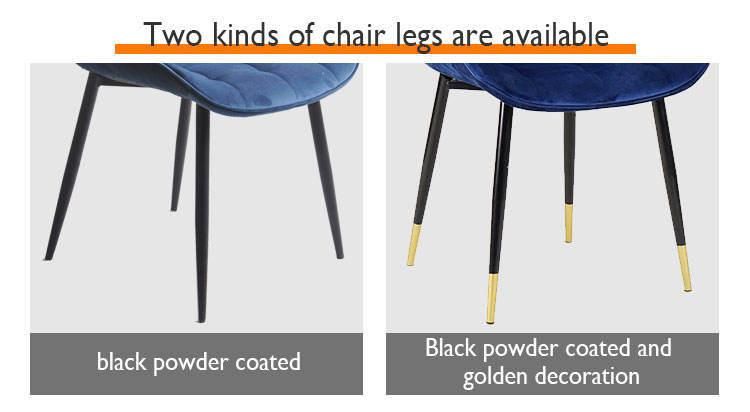 Modern Dining Room Furniture Fabric Seat Dining Chair with Black Golden Legs