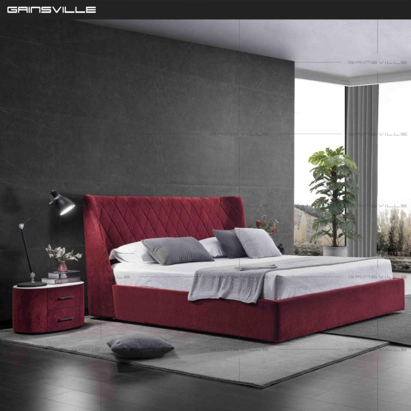 Modern Bed Furniture Beautiful Red Beds Fabric King Size Bed Gc1825