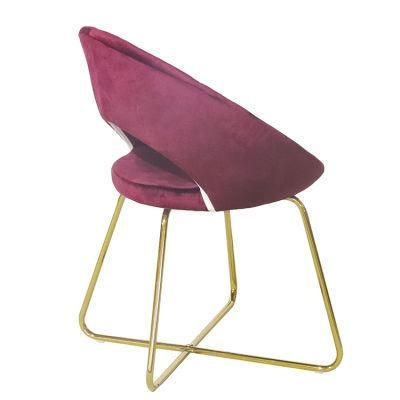 China Wholesale Modern Home Furniture High Quality Velvet with Metal Legs in Gold Dining Chair