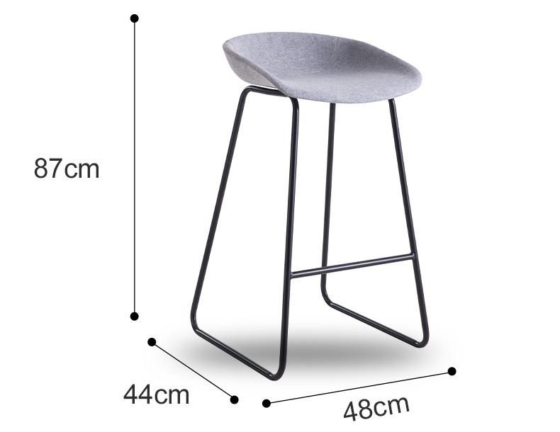 Hot Sale Metal Chair Comfortable Fabric Dining Chair Coffee Chair Fabric Wholesale Metal Legs Popular Barstool Bar Chair