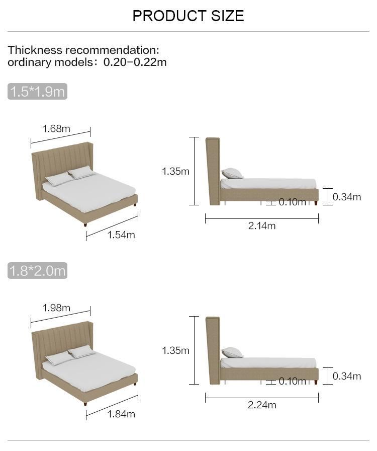 Linsy Flat Wood China King Bedroom Furniture Fabric Bed Rax2a