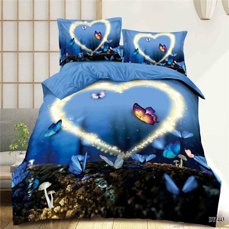 Home Textile Custom Cheap 100% Polyester Microfiber Printed Fabric Bed Comforter Set, Bed Sheet Set