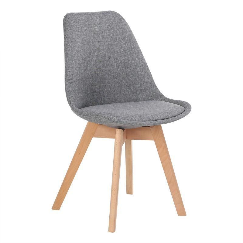 Best Selling Tulip Chair Overstuffed Fabric Leisure Coffee Chair Dining Room Chair with Fabric Cushion