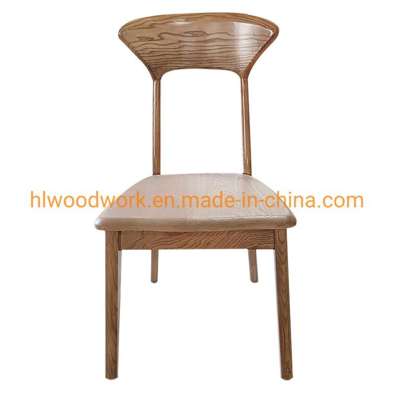 Antique Wooden Dining Chair Home Hotel Restaurant Chair Axe-Back Chair Ash Wood Walnut Color Solid Wood Chair Wholesale Dining Room Furniture Home Chair