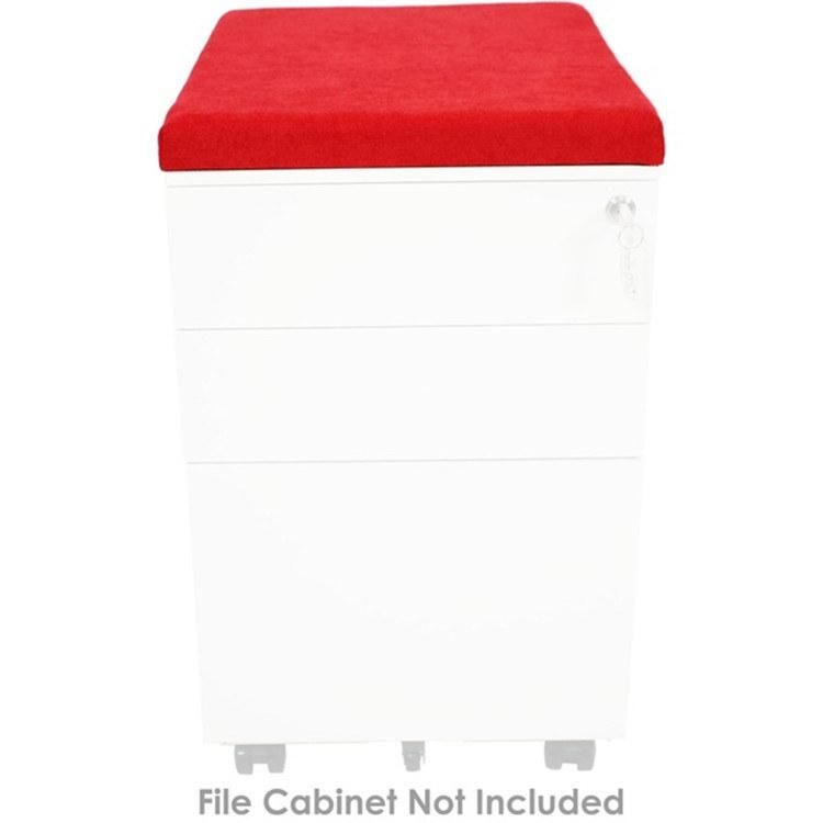 File Cabinet Cushion Seat Top for Mobile Pedestals, Magnetic Back, Red