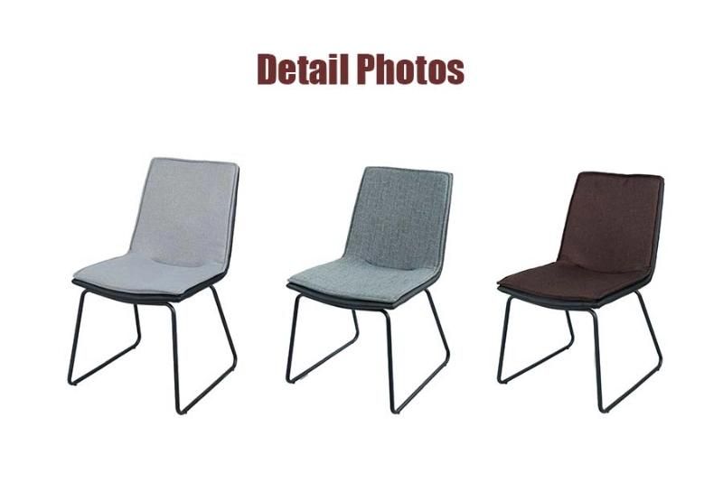 Modern Simple Design Restaurant Cafe Dining Room Furniture Fabric PU Leather Soft and Skin-Friendly Dining Chair