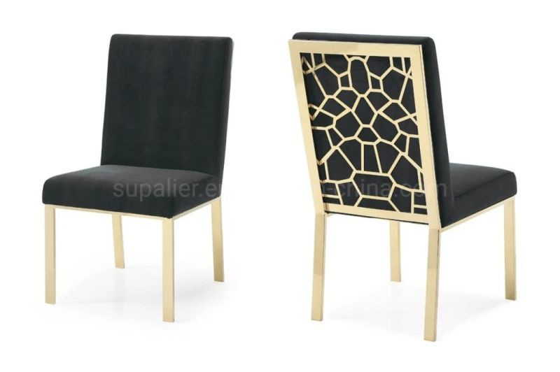 Hotel Gold Stainless Steel Leg Velvet Leisure Dining Chair