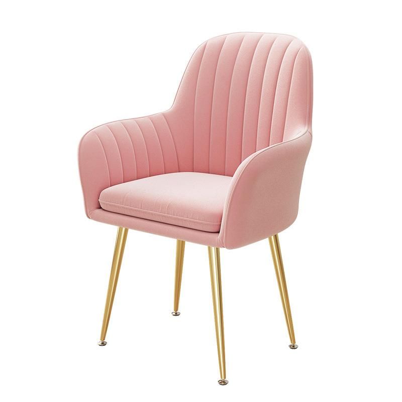 Wholesale Market Modern Luxury Fabric Cushion Italy Canada French Pink Dining Chairs