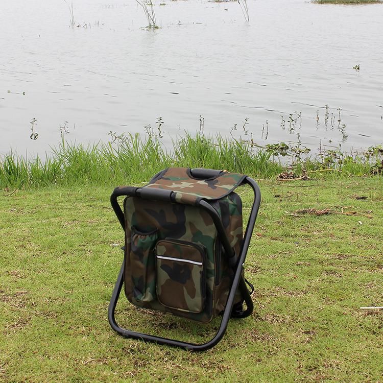 Outdoor Portable Backpack Folding Fishing Stool with Cooler Bag