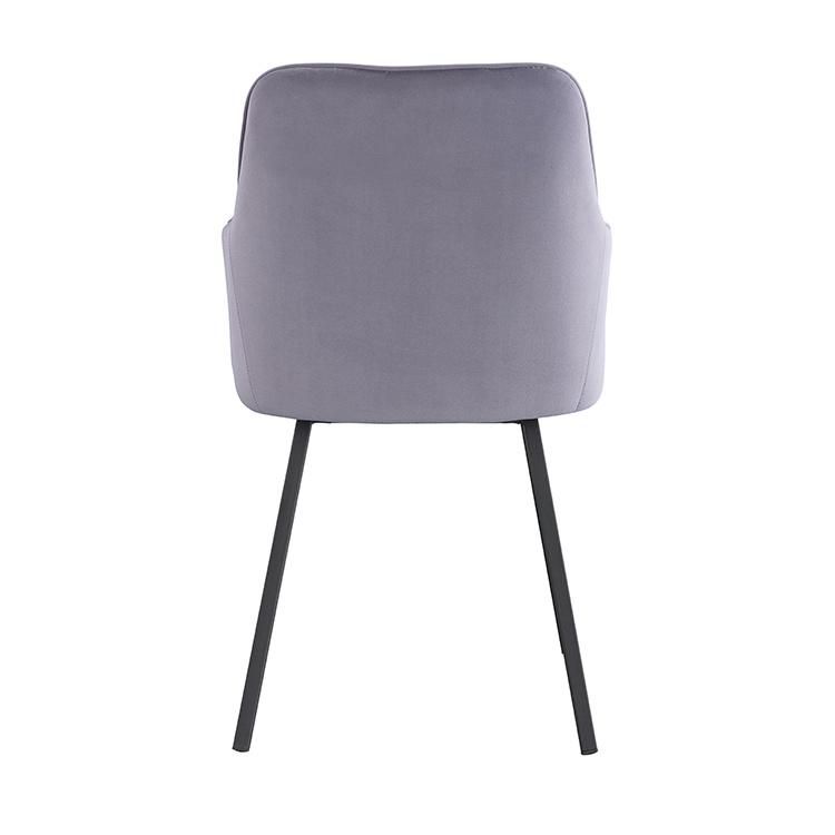 Modern Velvet Fabric Dinner Chairs Velvet Upholstered Kitchen Accent Leisure Dining Room Chair for Dining Rooms with Metal Legs