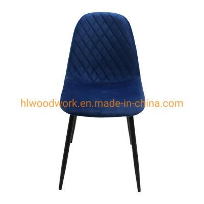 Wholesale Comfortable Home Furniture Dining Room Chairs Dining Chair New Velvet Metal Leg Dining Chairs Dining Room Furniture Blue Dining Chair