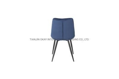 China Factory Wholesale High Quality Green Velvet Metal Dining Chairs