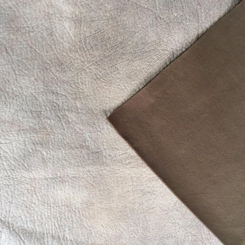 Suede Sofa Fabric with Leather Looking Printed Fabric (LXP006)