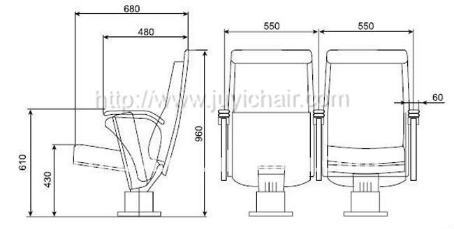 Jy-901 2021 VIP Movable Good Price Fabric Cover Portable Church Chair Theater Chairs Cinema Auditorium Chairs