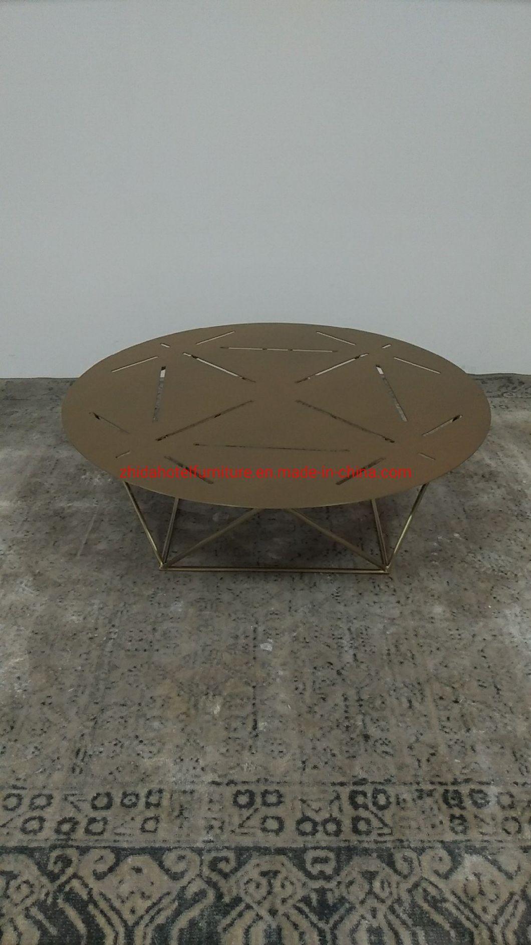 Luxury Furniture Gold Stainless Steel Frame Sectional Coffee Table