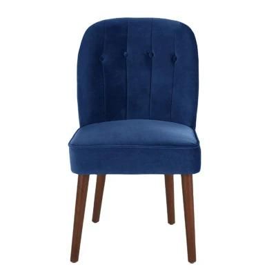 French Style Coffee Hotel Blue Pink Fabric Cross Back Dining Chairs