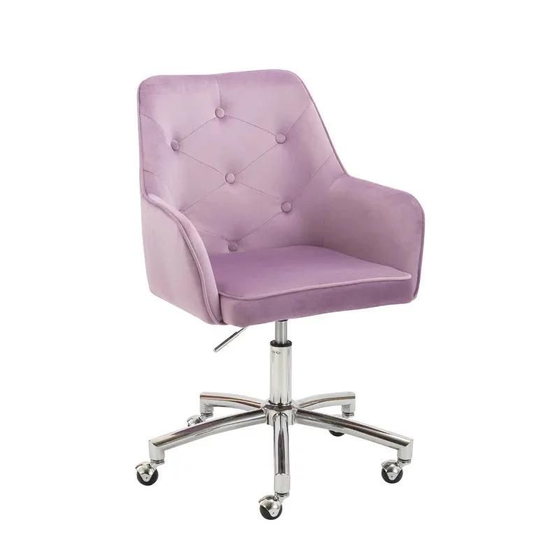 Velvet Fabric Swivel Task Chair for Home Office Ergonomic Comfortable Chair