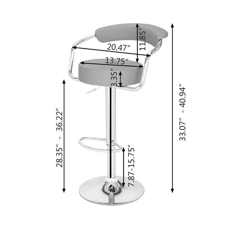 Factory Wholesale PU Leather Stainless Steel Modern Stool Bar Chair