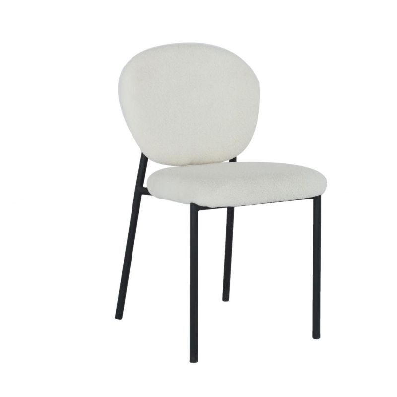 Dining Restaurant Home Modern Chair Fabric Dining Chair with Iron Legs