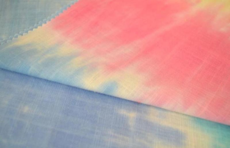 21s 105g Tie-Dyed Linen Type Fabric Slubbed Fabrics for Sweater Hoody Curtains