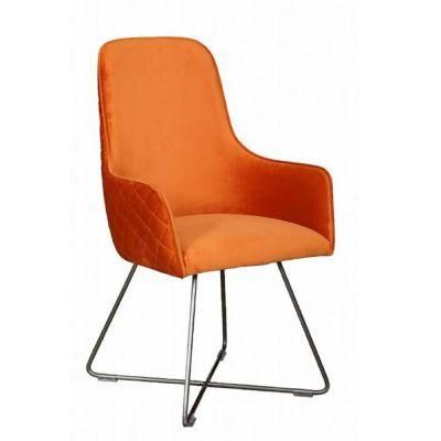 Minimalist Modern Iron Frame Designer Fabric Dining Chair for Hotel Cafes and Restaurants Can Be Customized Dining Chair