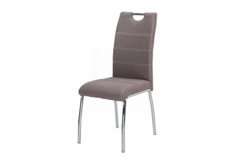 Hot Sale Fabric Chrome Metal Dining Chair