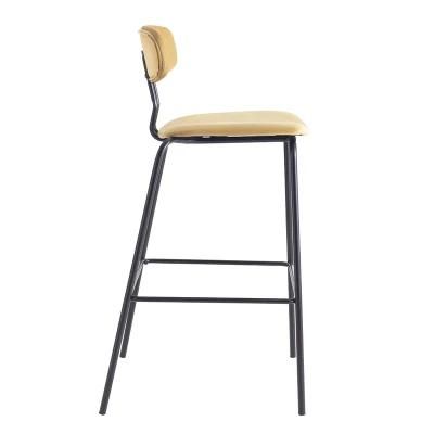 Hot Sale Barstool Comfortable Fabric Metal Legs Barstool Wholesale Modern Barstool