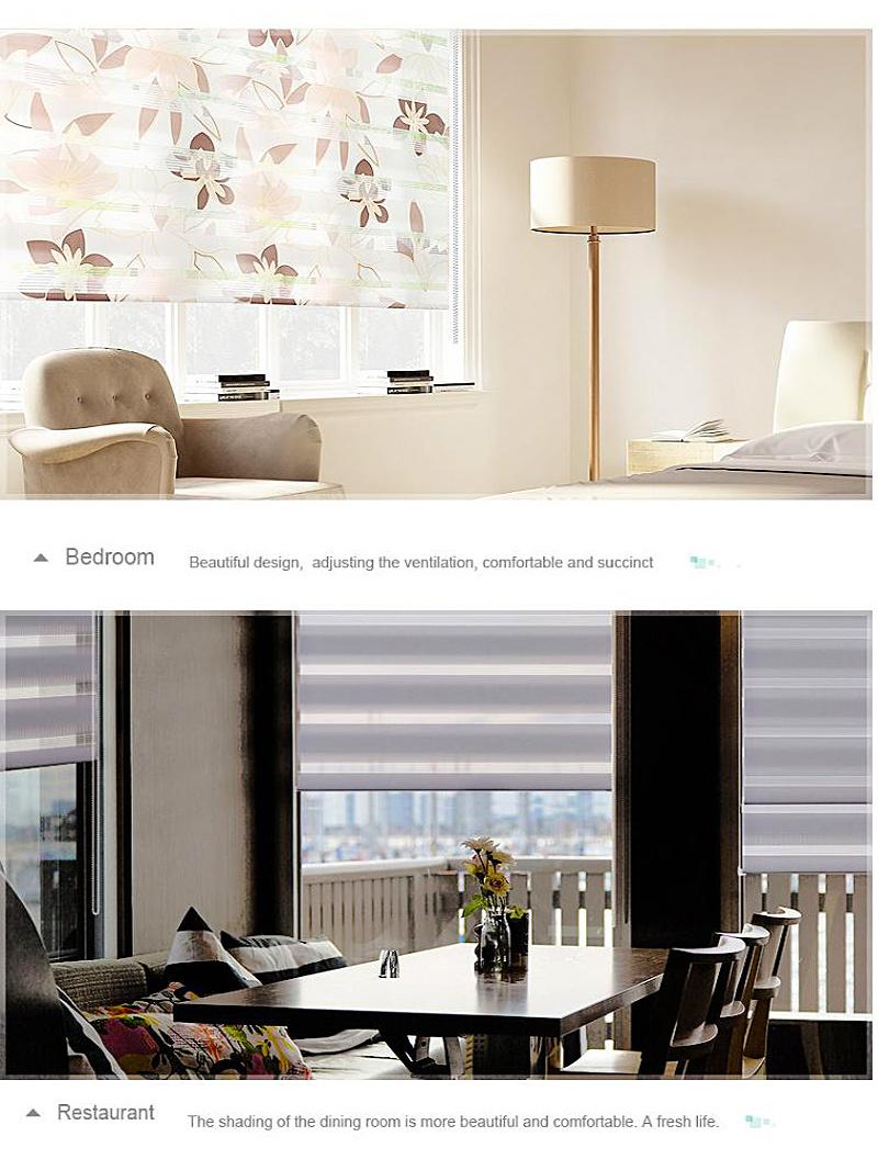 Linen Polyester Fabric Zebra Dual Roller Blinds Dual Roller Shades