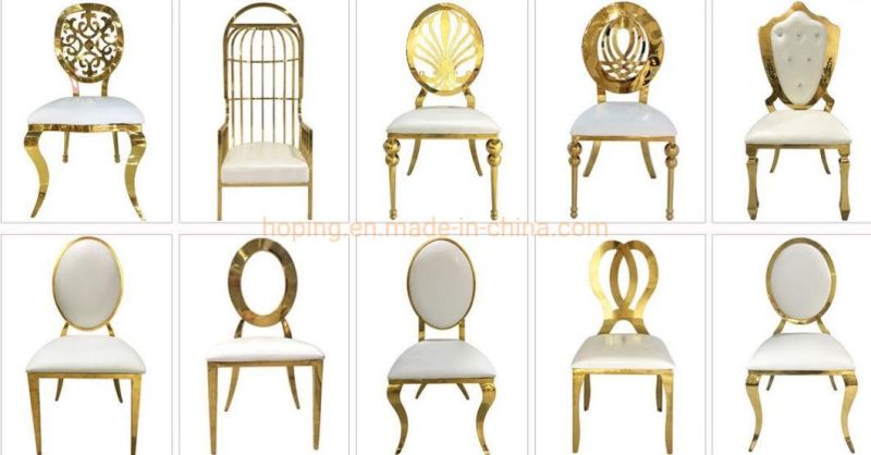 New Hot Sale Butterfly Design Event Banquet Wedding Party Stainless Steel Dining Chair Modern Style Hotel Lobby Furniture Four Seat Fabric Chairs