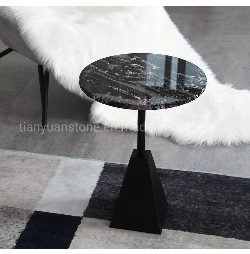 Restaurant Furniture Black Marble Stone Dining Coffee Table