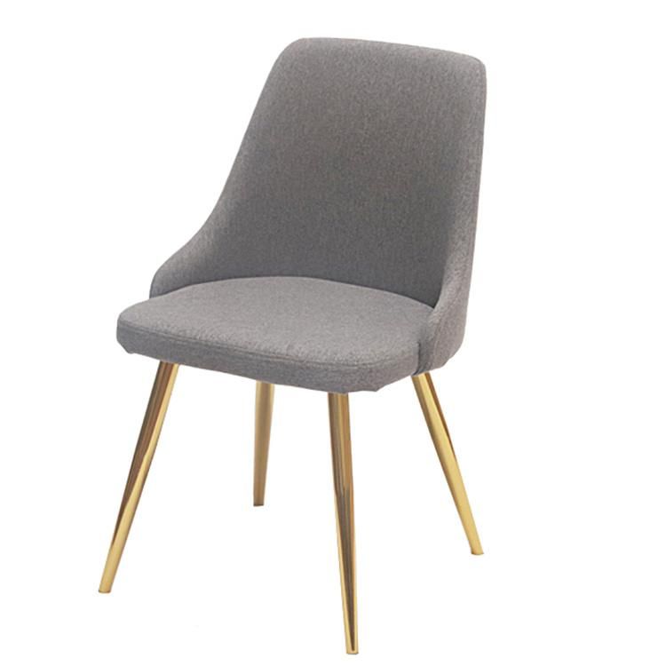 Factory Modern High Quality Custom Metal Leg Fabric Velvet Chair Dining Room