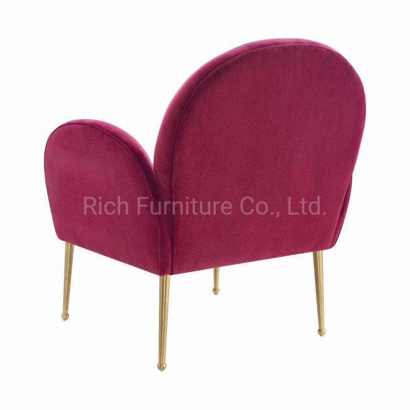 Wholesale Modern Style Velvet Fabric Leisure Living Room Chair