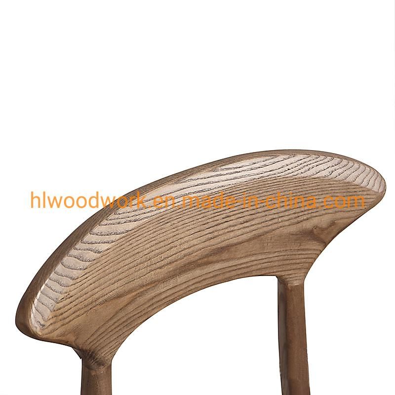 Antique Wooden Dining Chair Home Hotel Restaurant Chair Axe-Back Chair Ash Wood Walnut Color Solid Wood Chair Wholesale Dining Room Furniture Home Chair