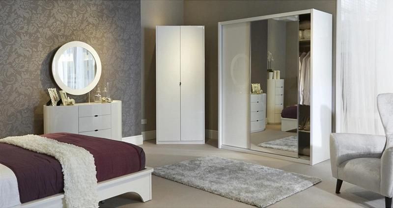 Nova White High Gloss Double Bed Frame