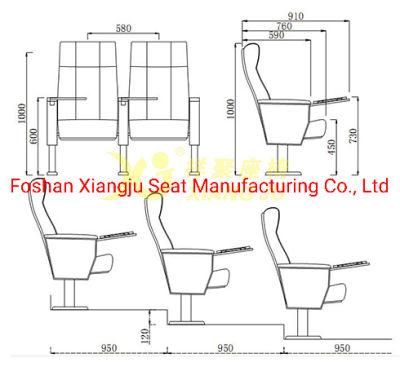 Wooden Armrest Lecture Theatre Chair Function Hall School Chairs