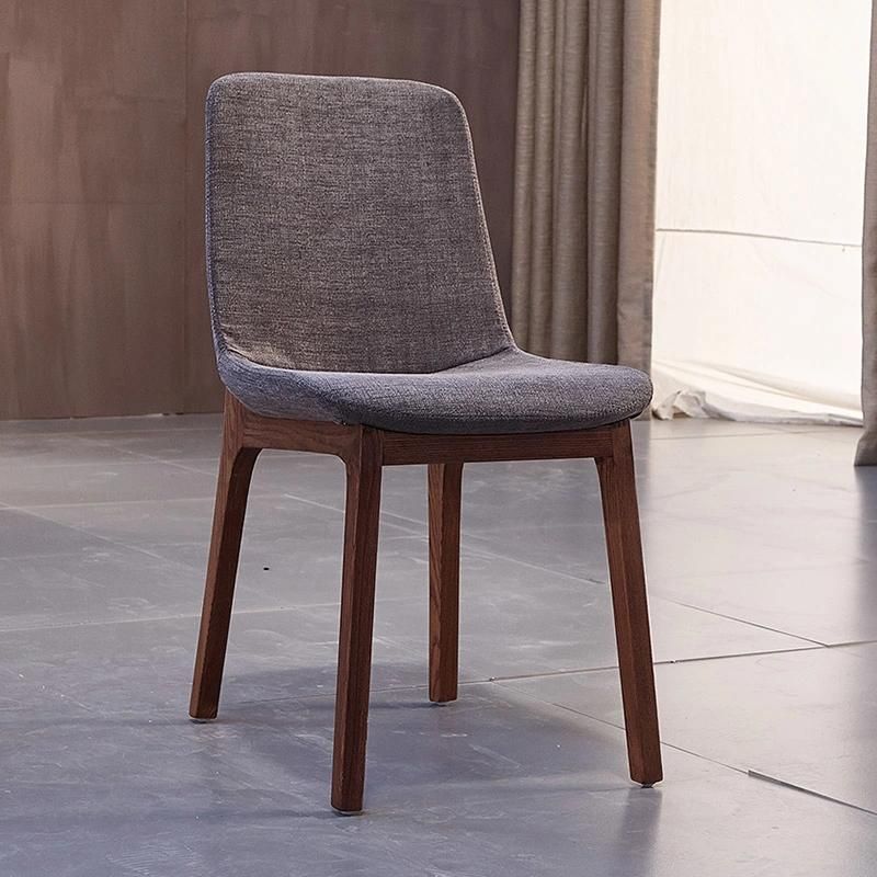 Injection Foam Solid Wood Dining Chair with PU/Fabric in 20 Colors