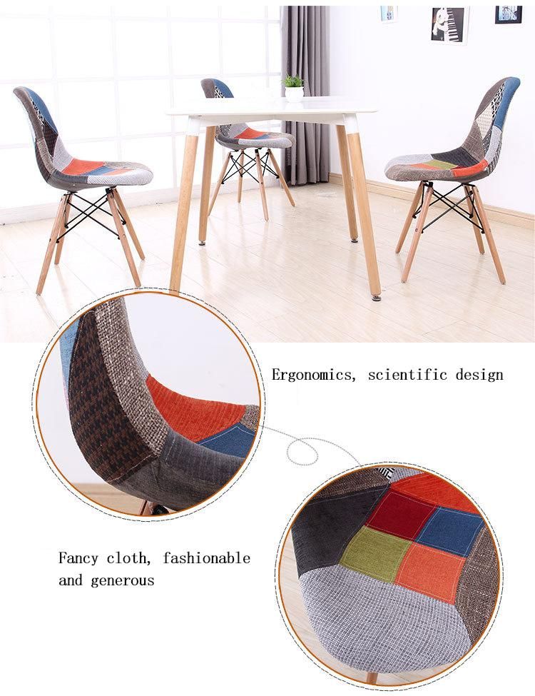 Dining Room Furniture Nordic Restaurant Dining Chairs Upholstery Arm Modern Fabric Dining Chair Patchwork Leisure Chair