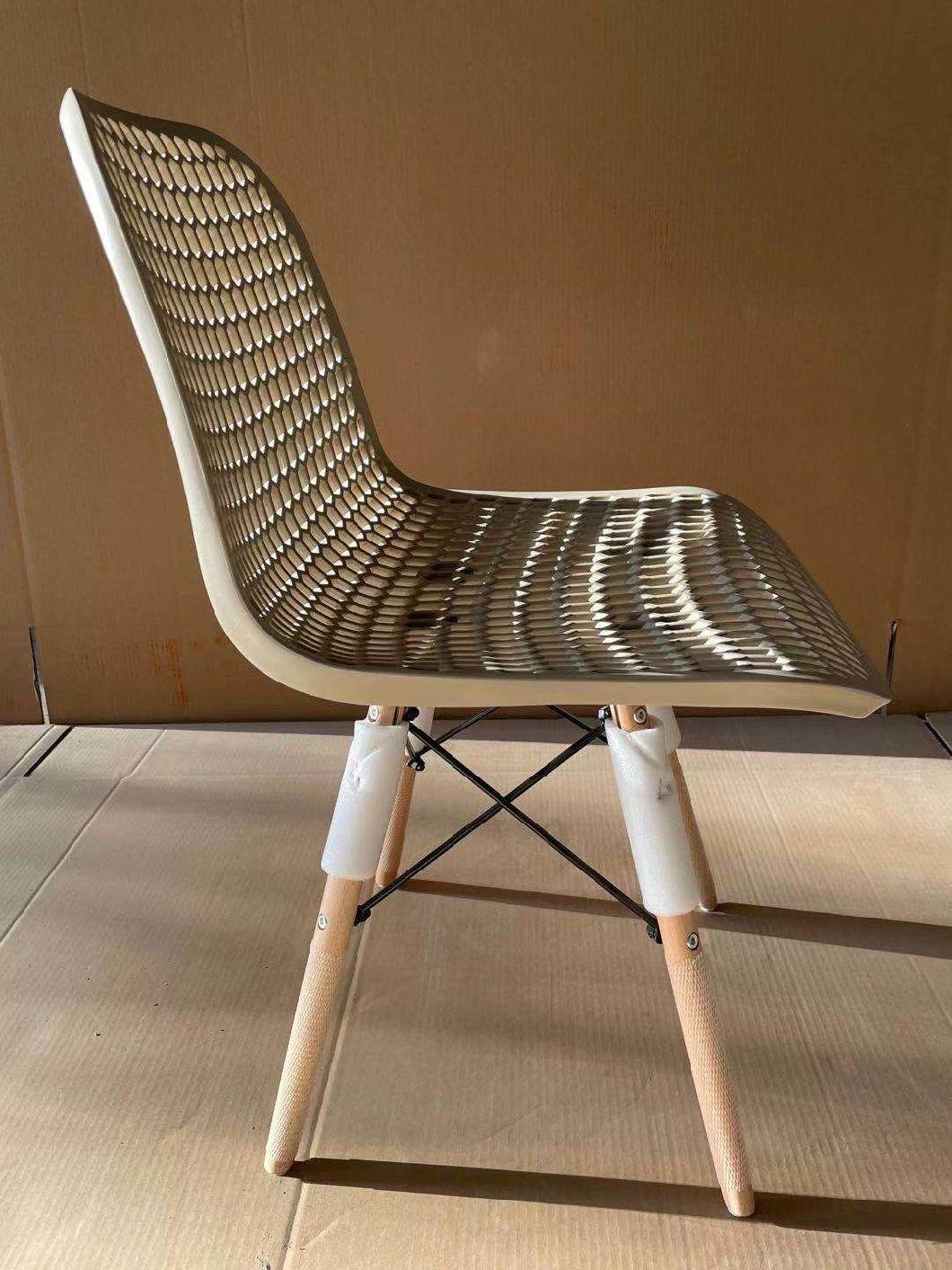 Chaise Lounge PP Plastic New Beech Wood Leg Leisure Chairs Nordic Restaurant Dining Chairs for Home Furniture