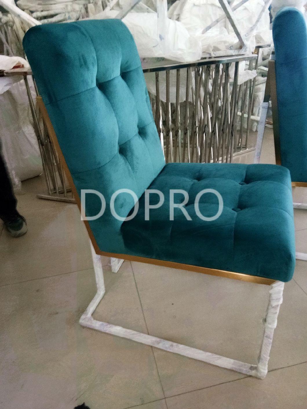 Popular Design Dining Chair Silver Frame Velevt Seat