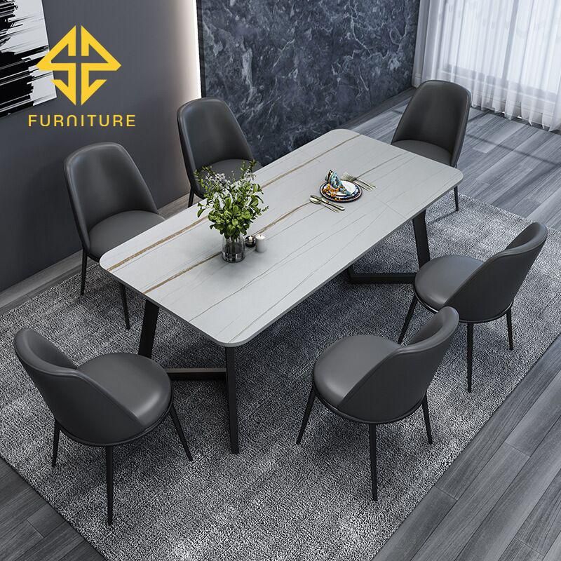 Cheap Price Hot Sale Home Furniture Modern Gray Velvet Fabric Dining Chair with Metal Legs